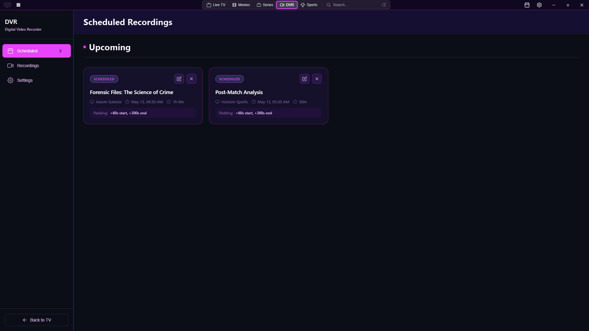 DVR Page