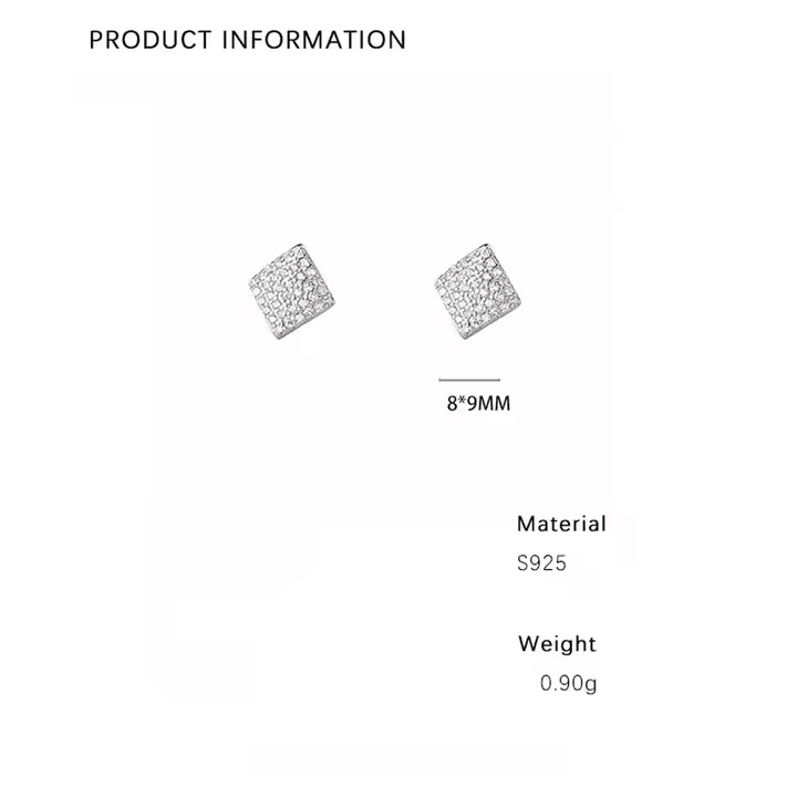 Square Pavé Cluster Studs