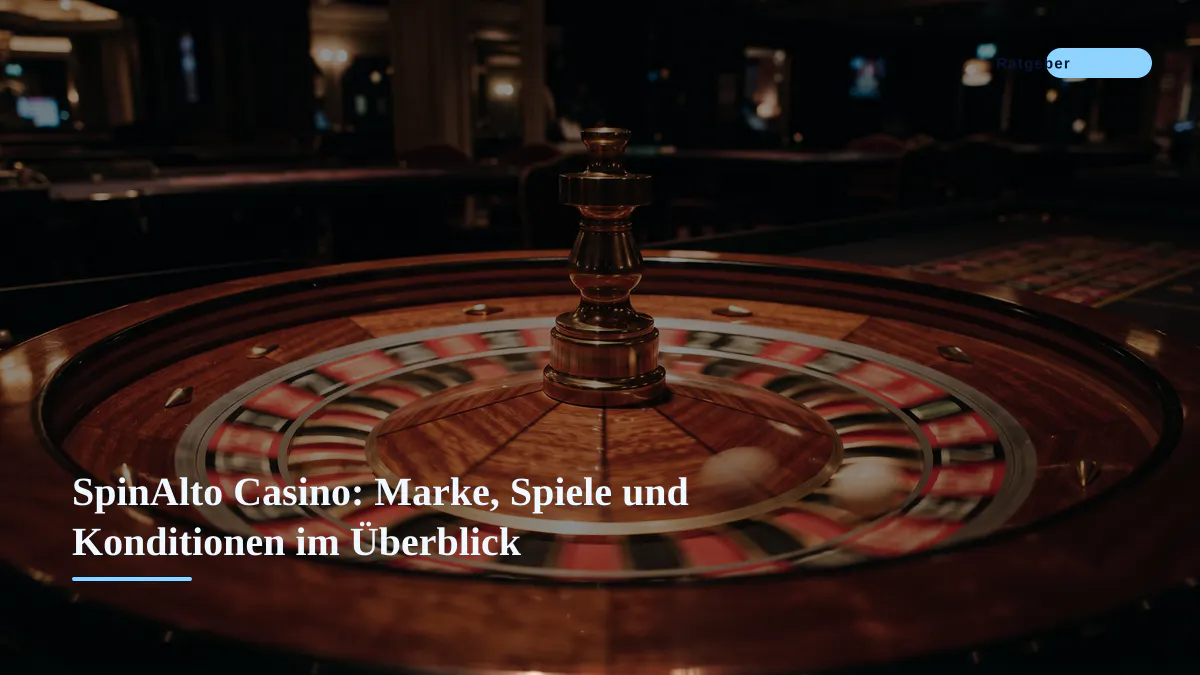 SpinAlto Casino: Marke, Spiele und Konditionen im Überblick
