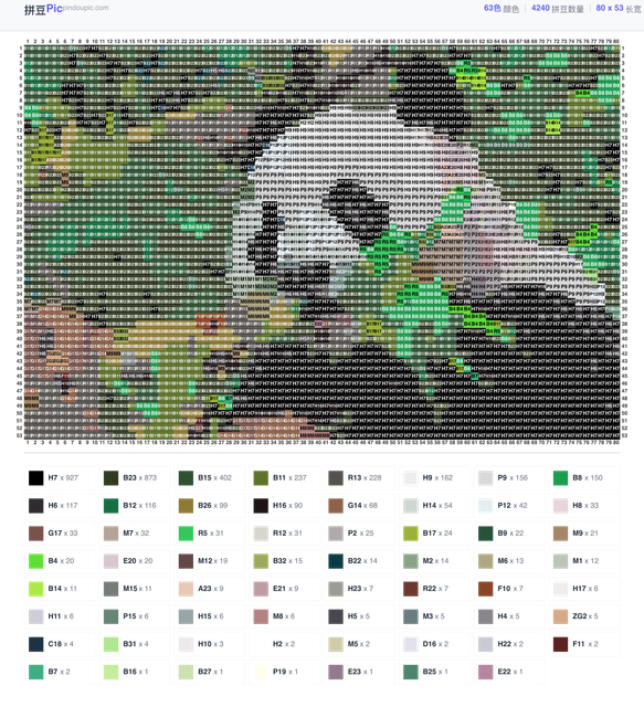 熊猫拼豆图纸