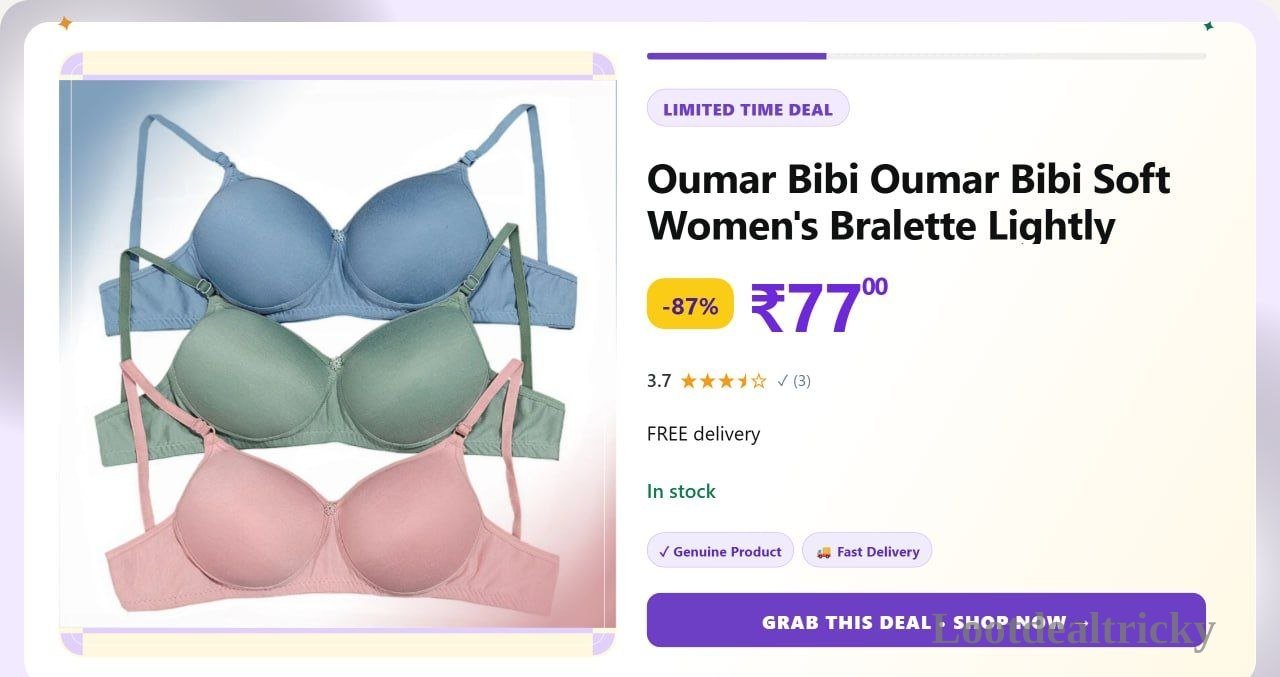 Women Bralette Lightly – Just ₹77 | Best Deal Women Bralette Lightly – Just ₹77 | Best Deal