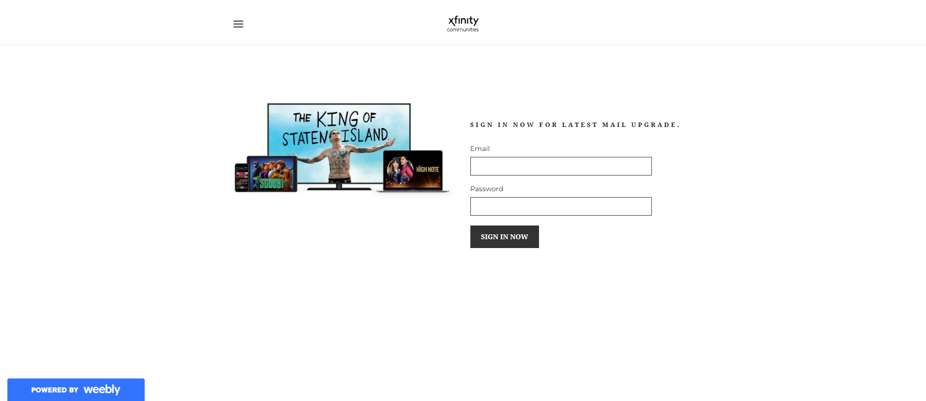 Screenshot of comcastmailupgrade.weebly.com