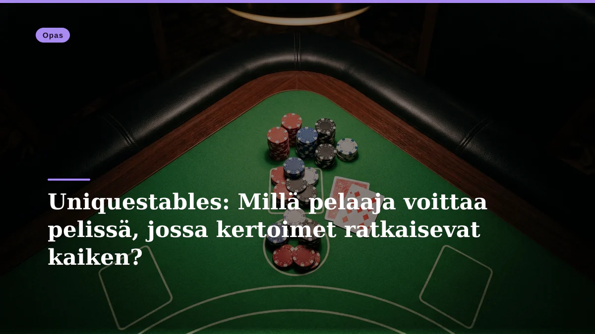 Uniquestables: Millä pelaaja voittaa pelissä, jossa kertoimet ratkaisevat kaiken?