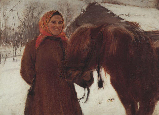 Баба с лошадью 1898