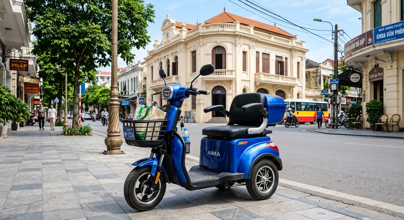 xe điện 3 bánh hải phòng - hình minh họa