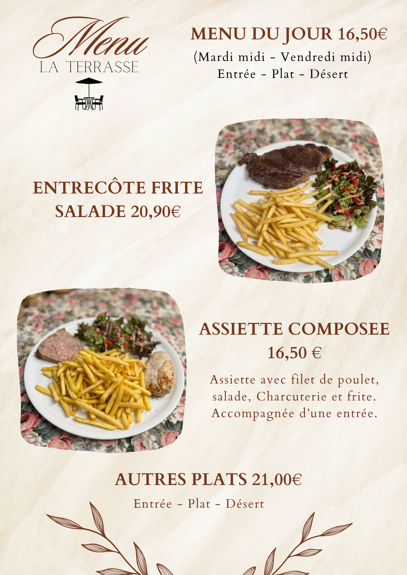 Menu La Terrasse – page 1