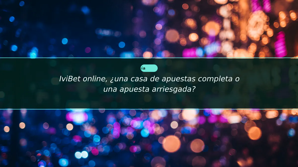 IviBet online, ¿una casa de apuestas completa o una apuesta arriesgada?