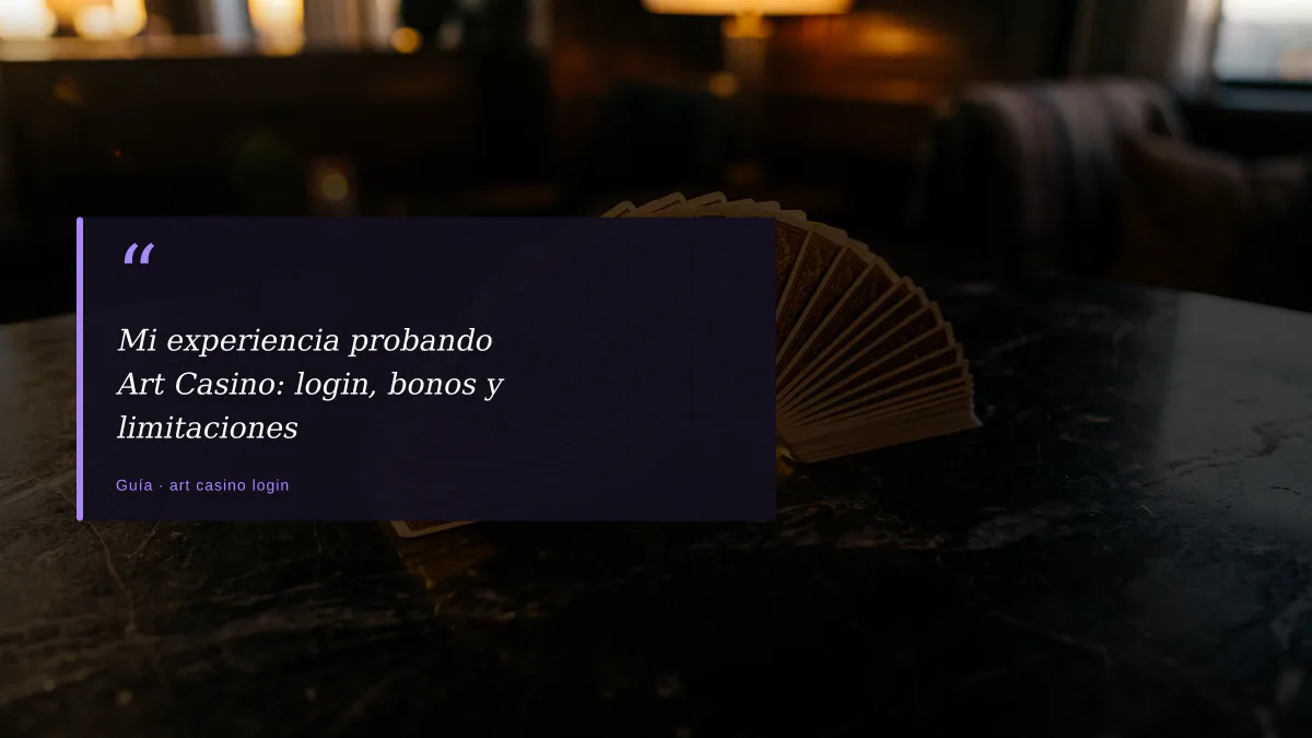 Mi experiencia probando Art Casino: login, bonos y limitaciones