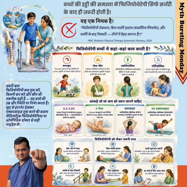 मिथक बनाम तथ्य: क्या बच्चों की हड्डी की समस्या में फिजियोथेरेपी सिर्फ सर्जरी के बाद ही ज़रूरी होती है?