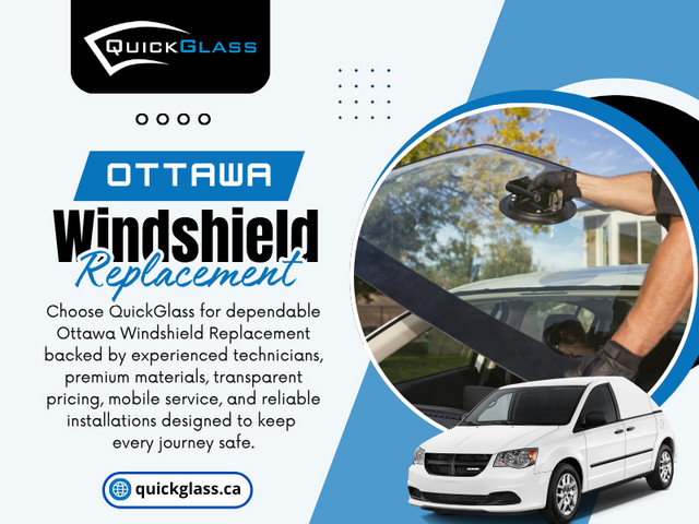 Experienced companies like Quick Glass understand that every vehicle is different. Their technicians carefully inspect the damage before recommending either Windshield repair Ottawa, Windshield chip repair ottawa, or a complete Ottawa windshield replacement. By using quality materials, proper installation techniques, and careful workmanship, they help drivers return to the road with confidence.

Related Link: https://quickglass.ca/windshield-replacement-ottawa/

Address: 65 Bentley Ave Unit 13, Nepean, ON K2E 8B4, Canada
Phone: +16132650544

Read Our Blogs:
https://quickglassottawa.jimdofree.com/ottawa-mobile-windshield-replacement/
https://quickglassottawa.wixsite.com/quickglass/post/car-windshield-repair-ottawa
https://6a5dec284af3f.site123.me/blog/mobile-windshield-replacement-ottawa

More Links:
https://linktr.ee/quick_glass
https://wakelet.com/@quickglassca
https://ko-fi.com/quickglass