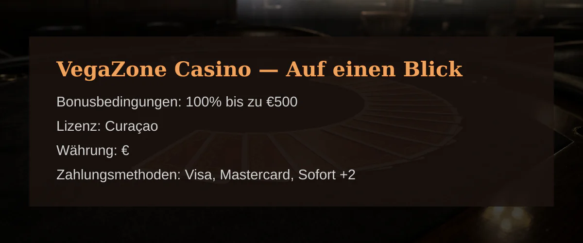 VegaZone Casino — Auf einen Blick