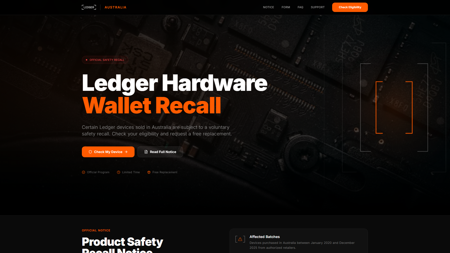 Screenshot of recallprocessau.com