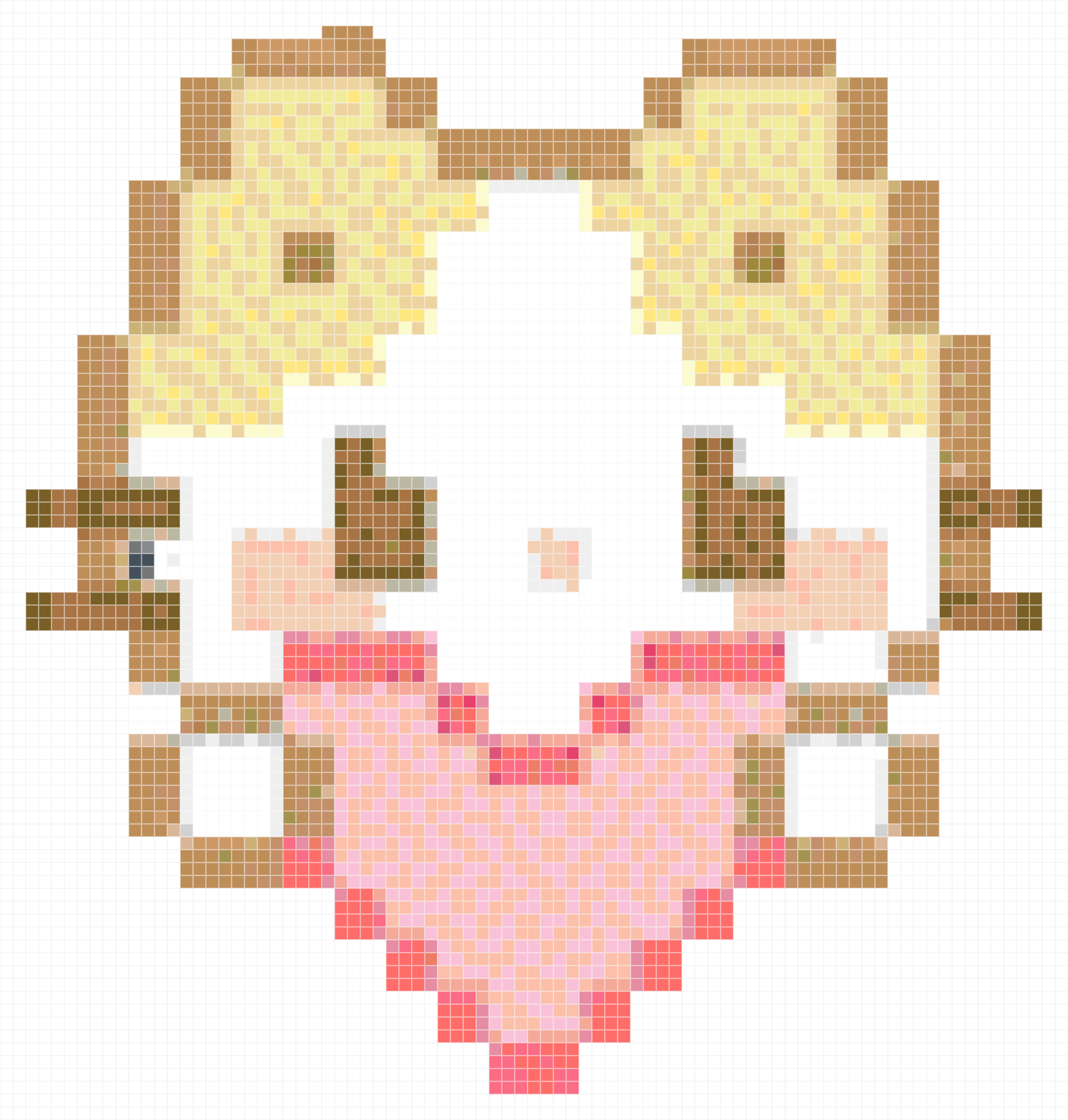 Kawaii Chubby Cat Pixel Art Perler Bead Grid Patte