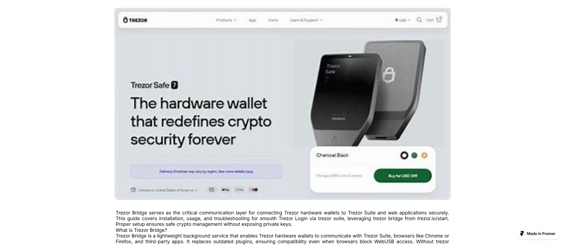 Forensic screenshot of en-bridge-en.framer.ai showing the phishing page layout