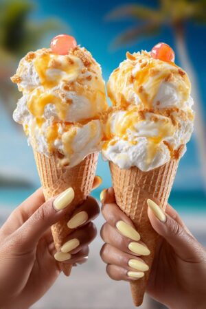 Pineapple Upside-Down Ice Cream (No-Churn)