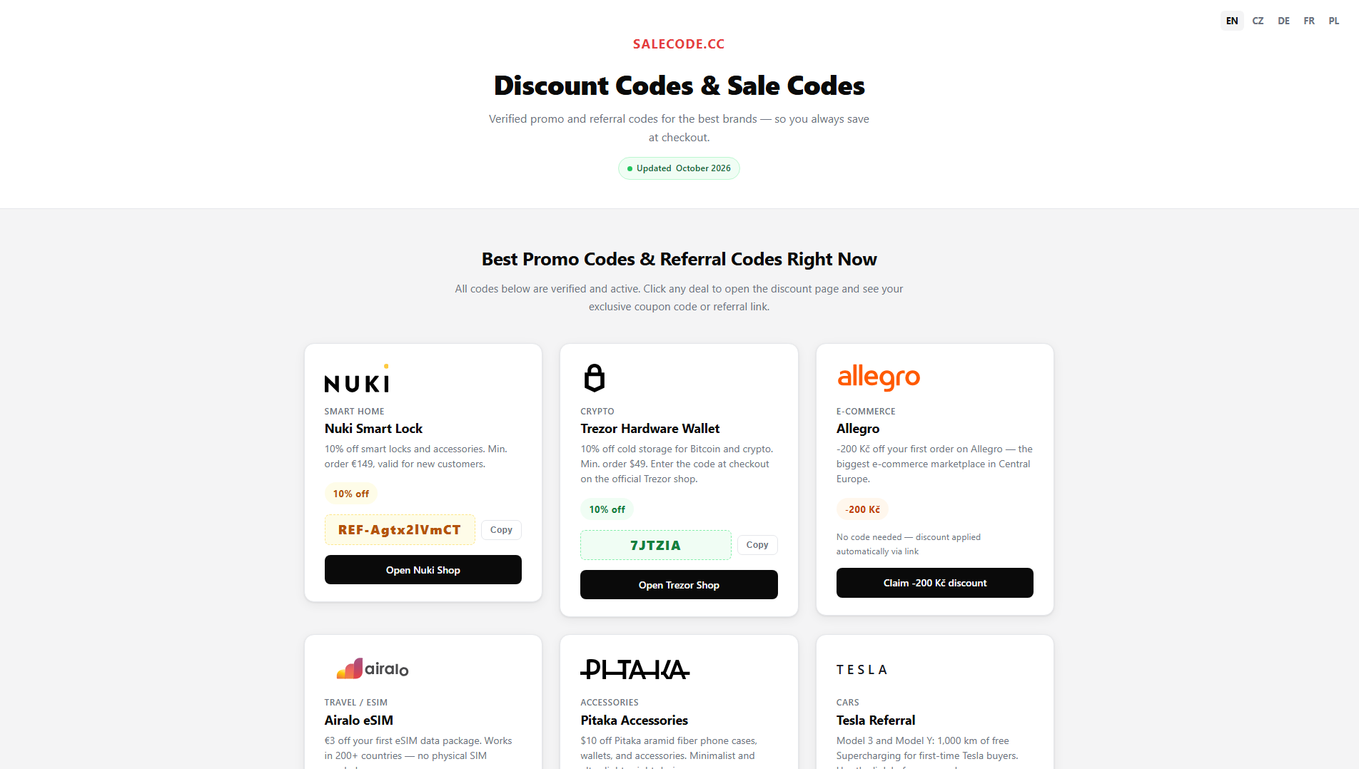 Stored capture of salecode.cc