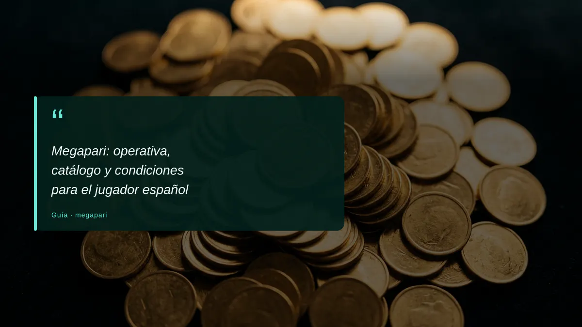 Megapari: operativa, catálogo y condiciones para el jugador español
