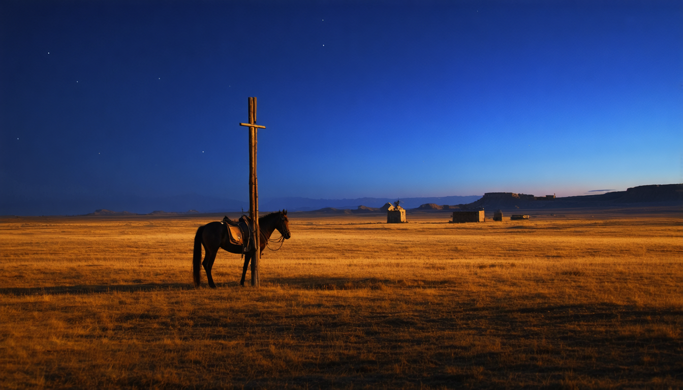 A riderless horse waits at the relay post, patient as a marriage that hasn't yet decided whether it's a choice or a trap.