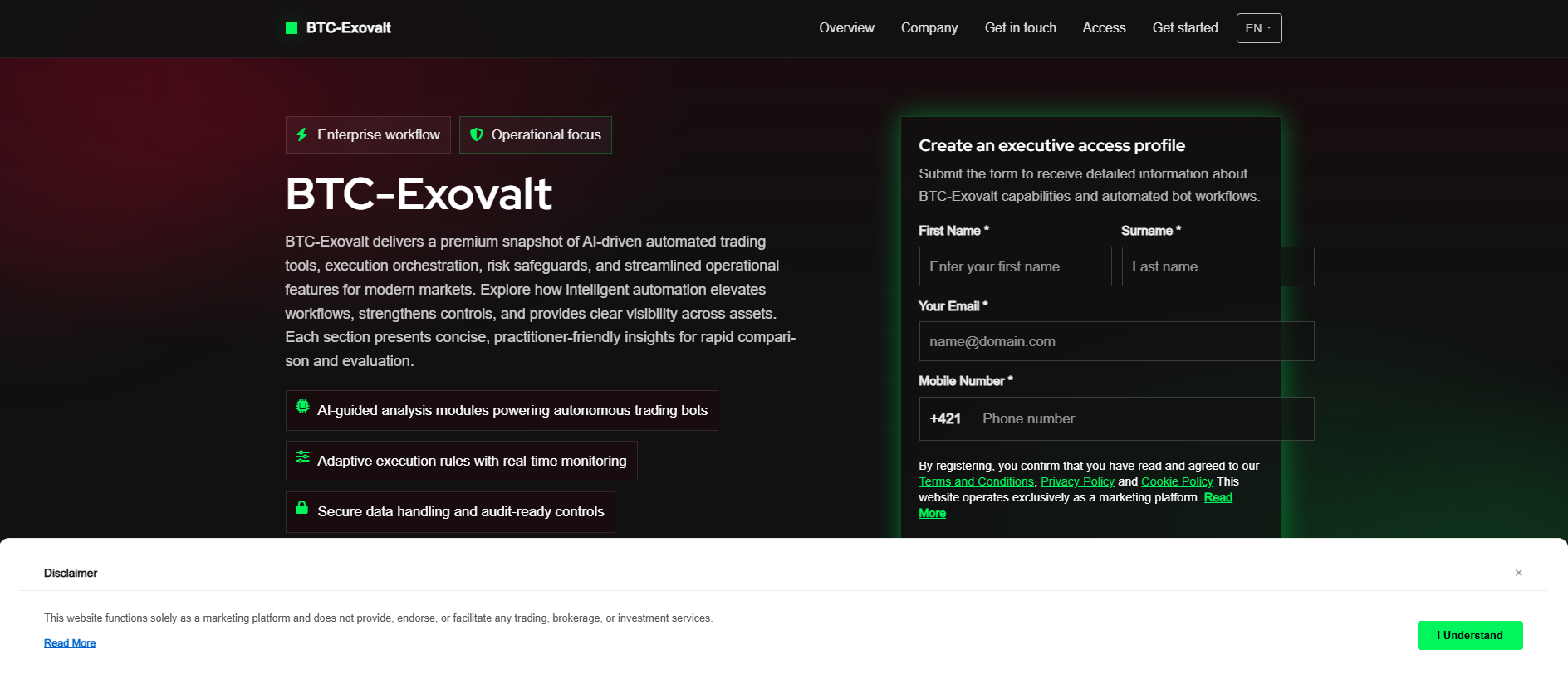Stored capture of btc-exovalt.digital