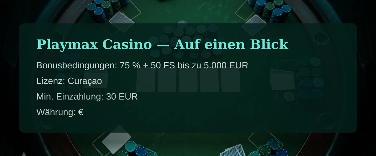 Playmax Casino — Auf einen Blick