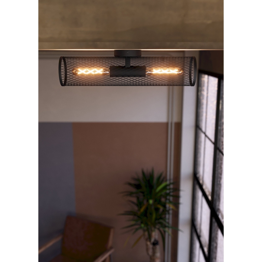 Plafonnier Redcliff 2 lumières E27 – Noir