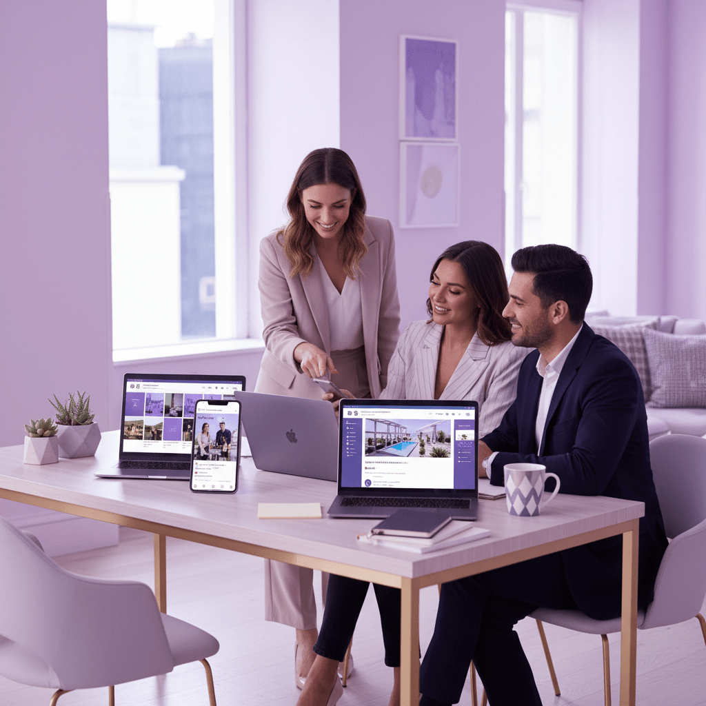 Hotel marketing team planning social content