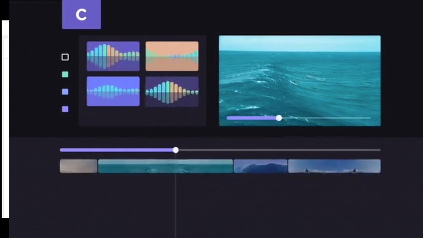 Interfaz de Clipchamp