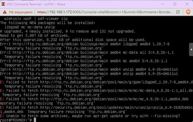 proxmox-update-problem