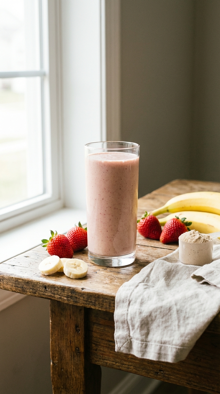 Creamy Strawberry Banana Protein — Keeps You Full All Morning