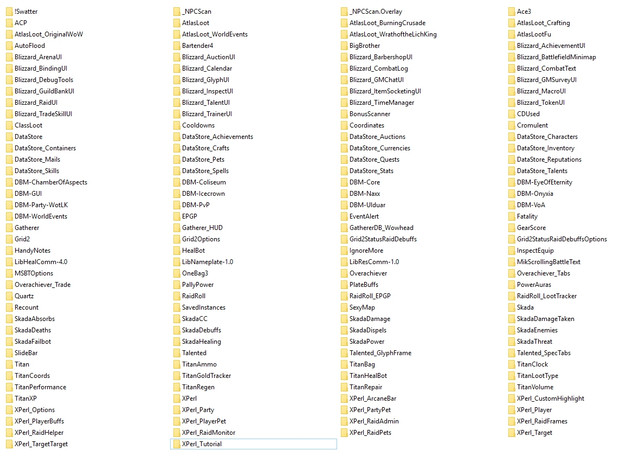 Addon List