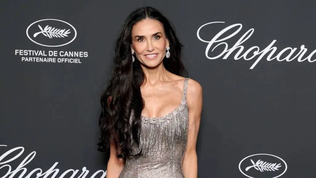 Demi Moore Shines in Crystal Gown