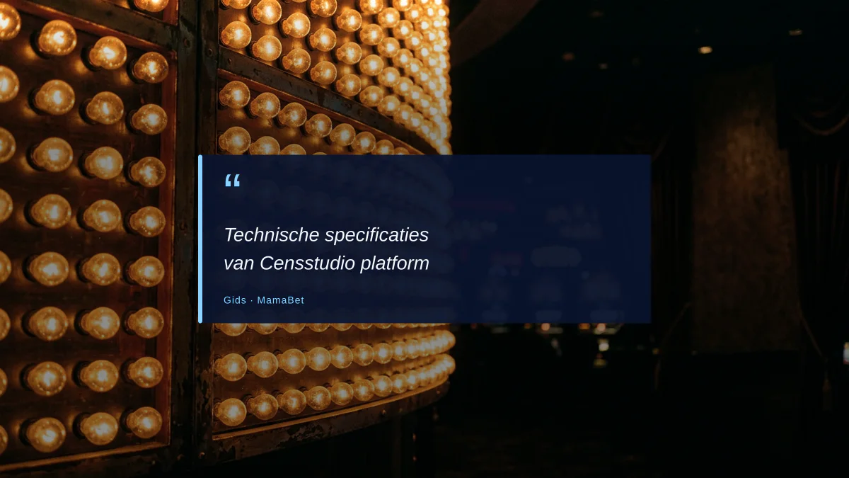 Technische specificaties van Censstudio platform