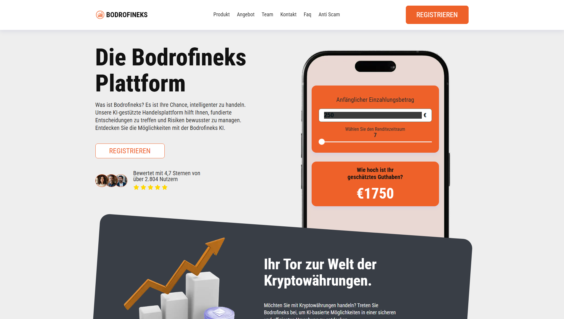 Forensic screenshot of bodrofineksai.de showing the phishing page layout