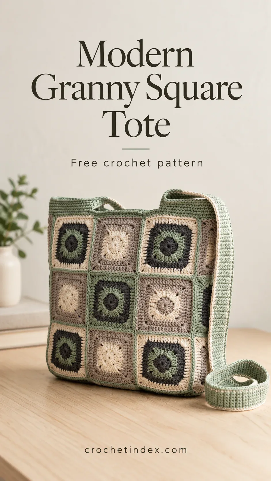 Modern Granny Square Tote Pinterest pin