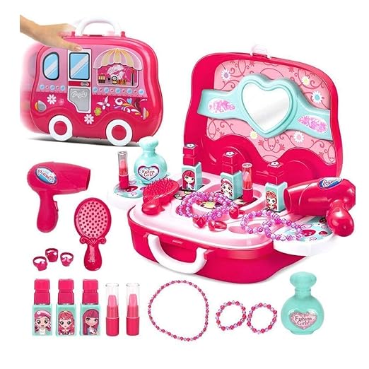 Beauty Makeup Pretend Play Toy Set for Girl with Makeup Accessories and Carry Suitcase photo 6
