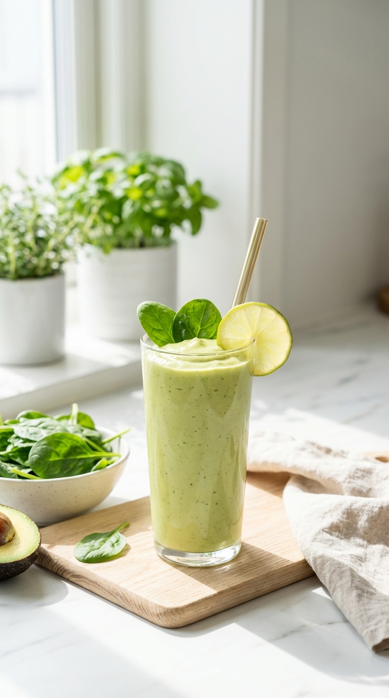 Creamy Avocado Spinach Drink — Perfect for Dry Skin