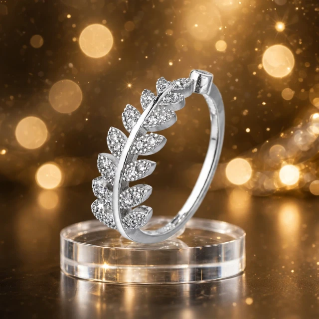 luxury silver leaf ring.webp