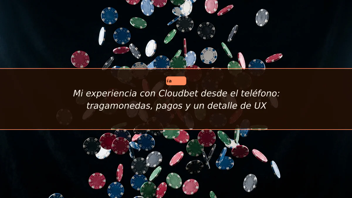 Mi experiencia con Cloudbet desde el teléfono: tragamonedas, pagos y un detalle de UX