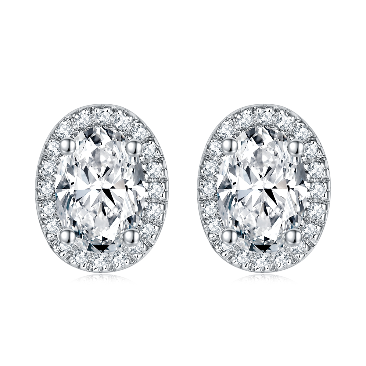 Oval Halo Studs