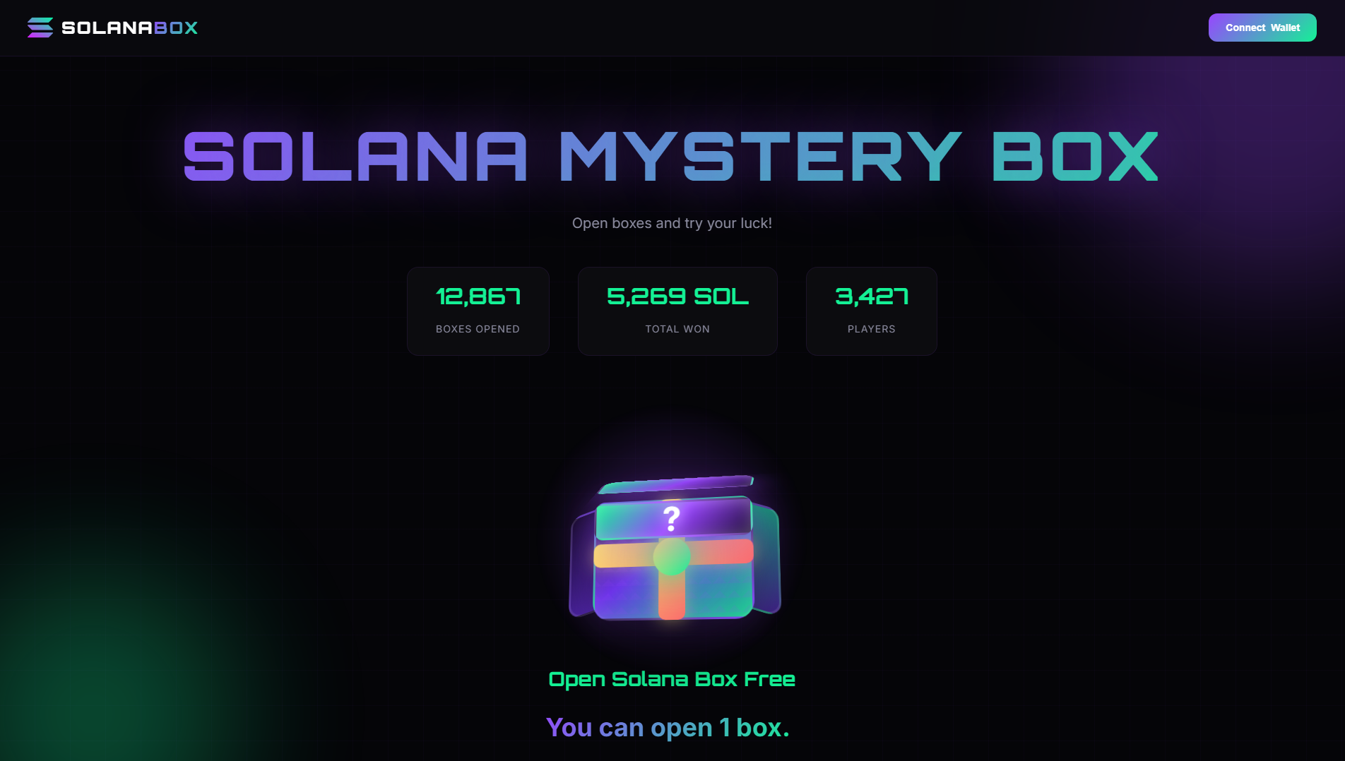 Stored capture of solmysterybox.fun