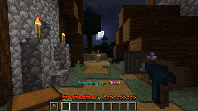 Gif where you can see the player select a block as the target