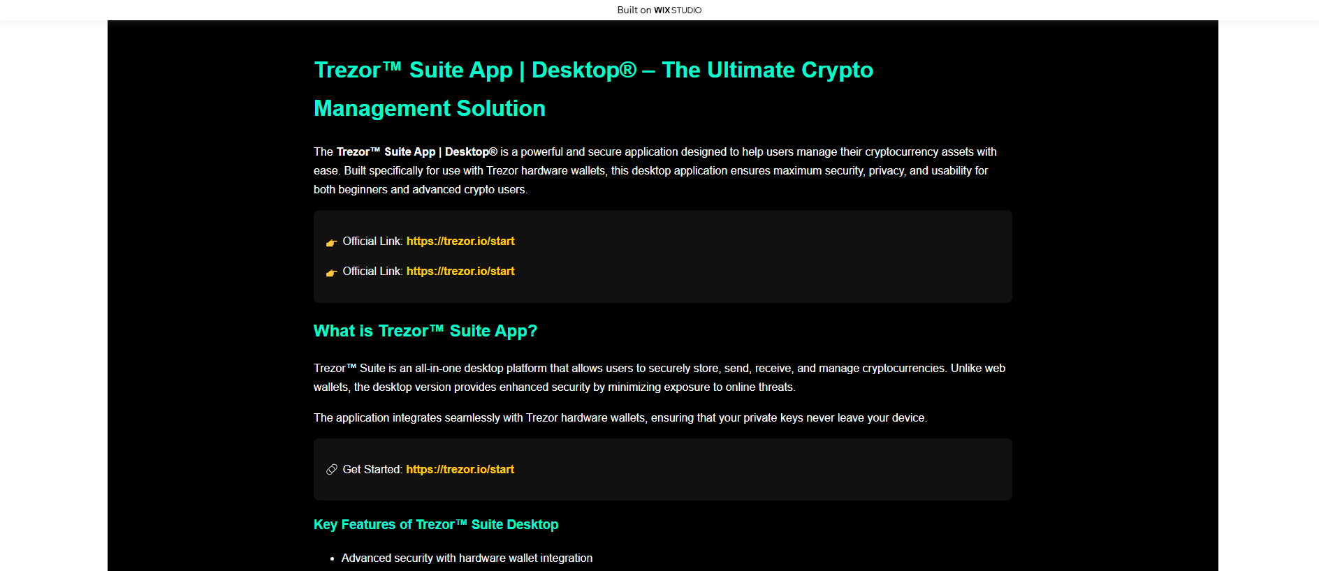 Stored capture of homesuiteapps.wixstudio.com