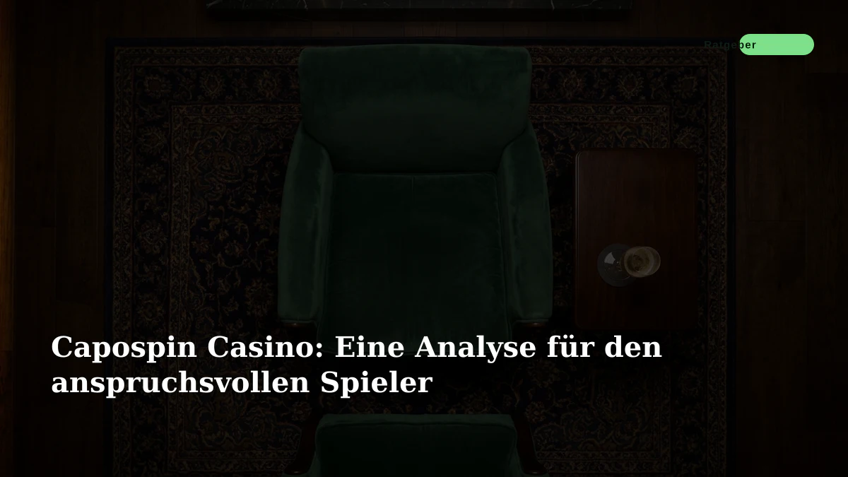 Capospin Casino: Eine Analyse für den anspruchsvollen Spieler