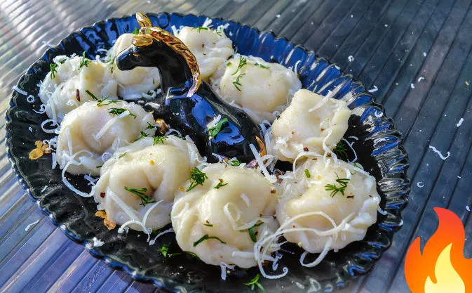 Постер Пельмени с рыбой и сыром