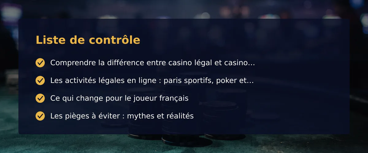 Nouveau casino en ligne français : ce que vous devez savoir sur les jeux légaux — Liste de contrôle