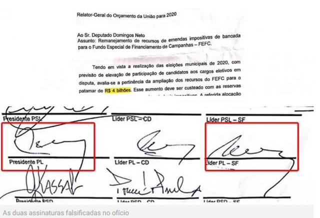 falsificado 2 assinaturas 