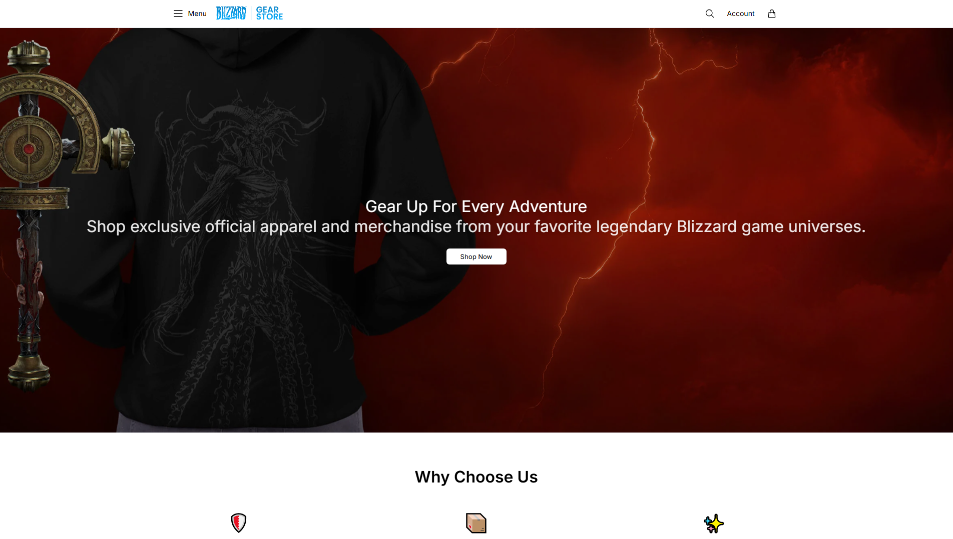 Stored capture of blizzardgearcollection.shop