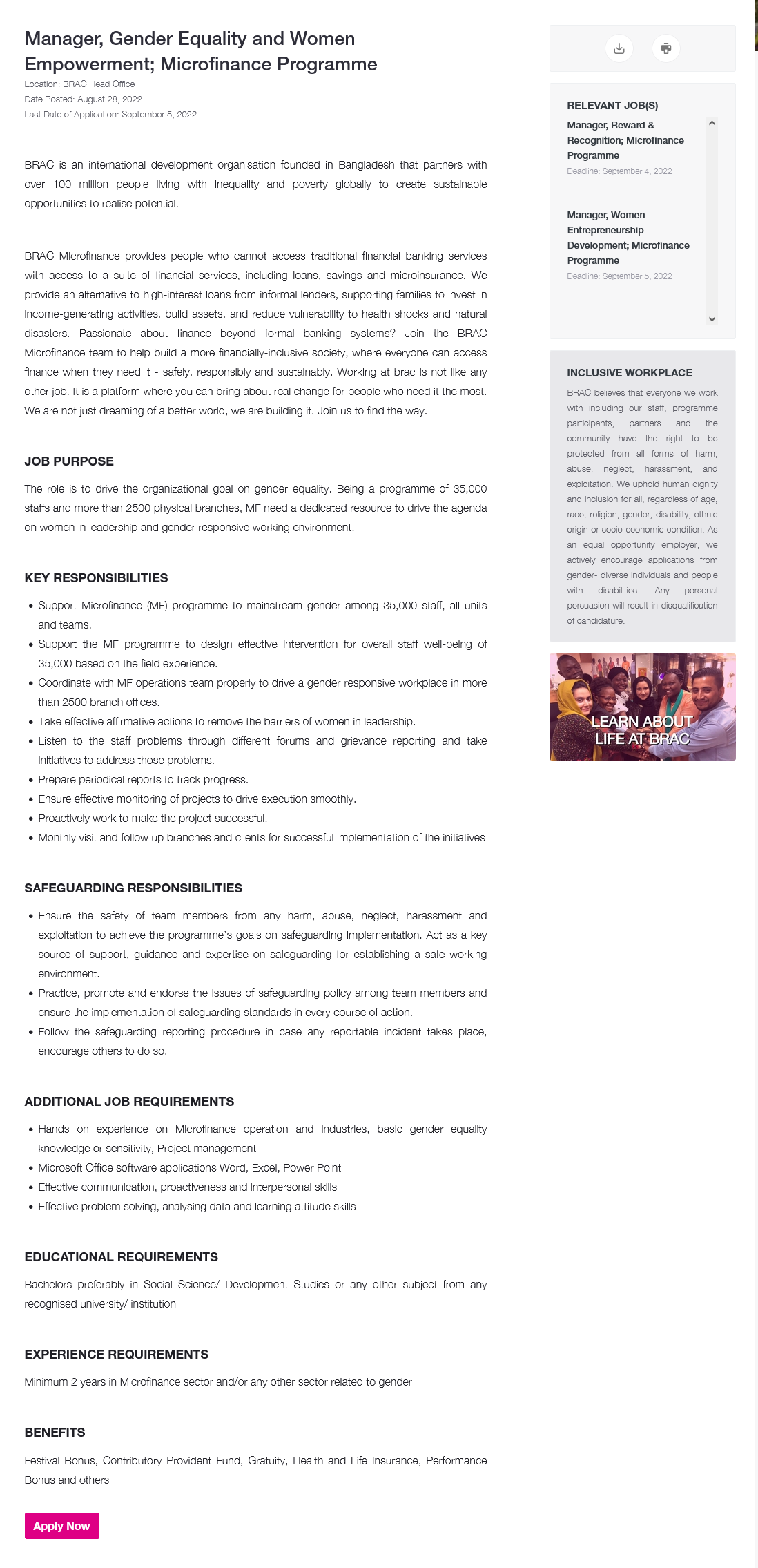 Brac Job Circular Brac Job Circular