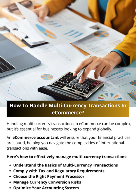 Effectively handling multi-currency transactions in eCommerce involves choosing the right payment processor, setting up multi-currency pricing, managing currency conversion risks, optimizing your accounting system, complying with tax and regulatory requirements, and providing clear communication to customers. By leveraging technology and staying informed about exchange rates and regulations, you can successfully manage multi-currency transactions and expand your eCommerce business globally. To know more visit here https://www.esenshi.com/