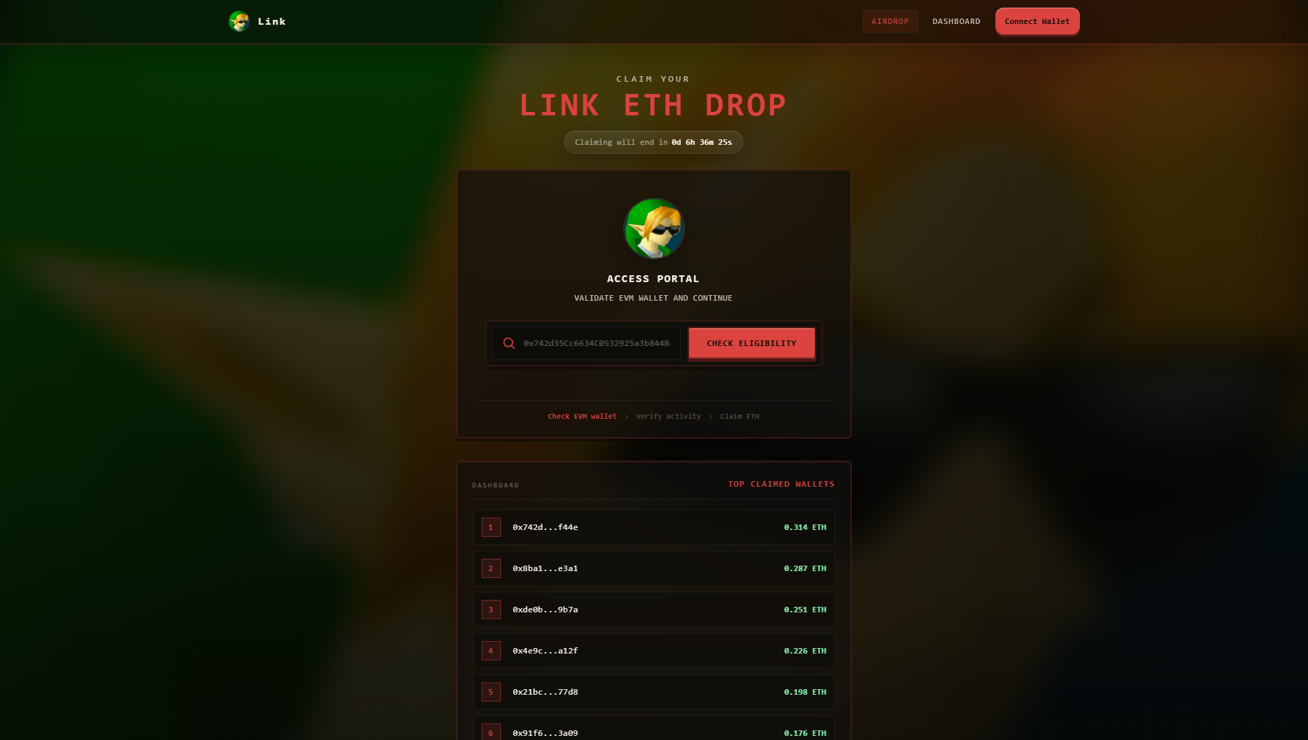 Stored capture of link.5a-evmcheck.lol